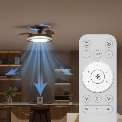 Philips - LED dimbar taklampa med fläkt BLISS LED/35W/230V svart + fjärrkontroll