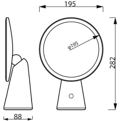 Philips - Dimbart kosmetikspegel med LED-belysning MIRROR LED/4,5W/5V