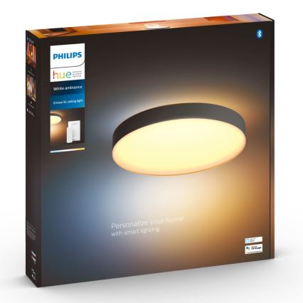 Philips - Dimbar LED-taklampa Hue LED/48W/230V 2200-6500K pr. 551 mm svart + fjärrkontroll