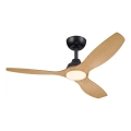 Philips - Dimmbar LED-takfläkt OLAS LED/24W/230V Ø 132 cm svart/brun + fjärrkontroll
