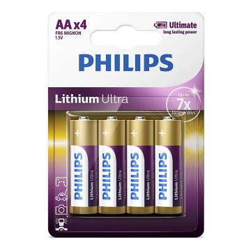 Philips FR6LB4A/10 - 4 st AA-litiumbatterier LITHIUM ULTRA 1,5V 2400mAh
