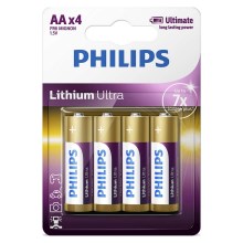 Philips FR6LB4A/10 - 4 st Lithium Batterier AA LITHIUM ULTRA 1,5V 2400mAh