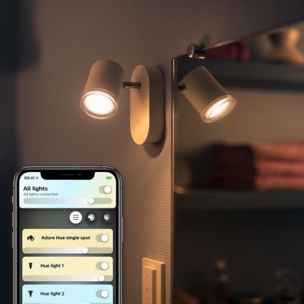 Philips - LED dimbar badrumslampa Hue ADORE 1xGU10/5W/230V IP44 + fjärrkontroll