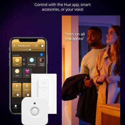 Philips - LED Dimbart takarmatur Hue AURELLE LED/39W/230V 2200-6500K 120x30 cm svart