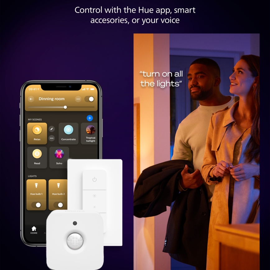 Philips - LED Dimbart takarmatur Hue AURELLE LED/39W/230V 2200-6500K 120x30 cm svart