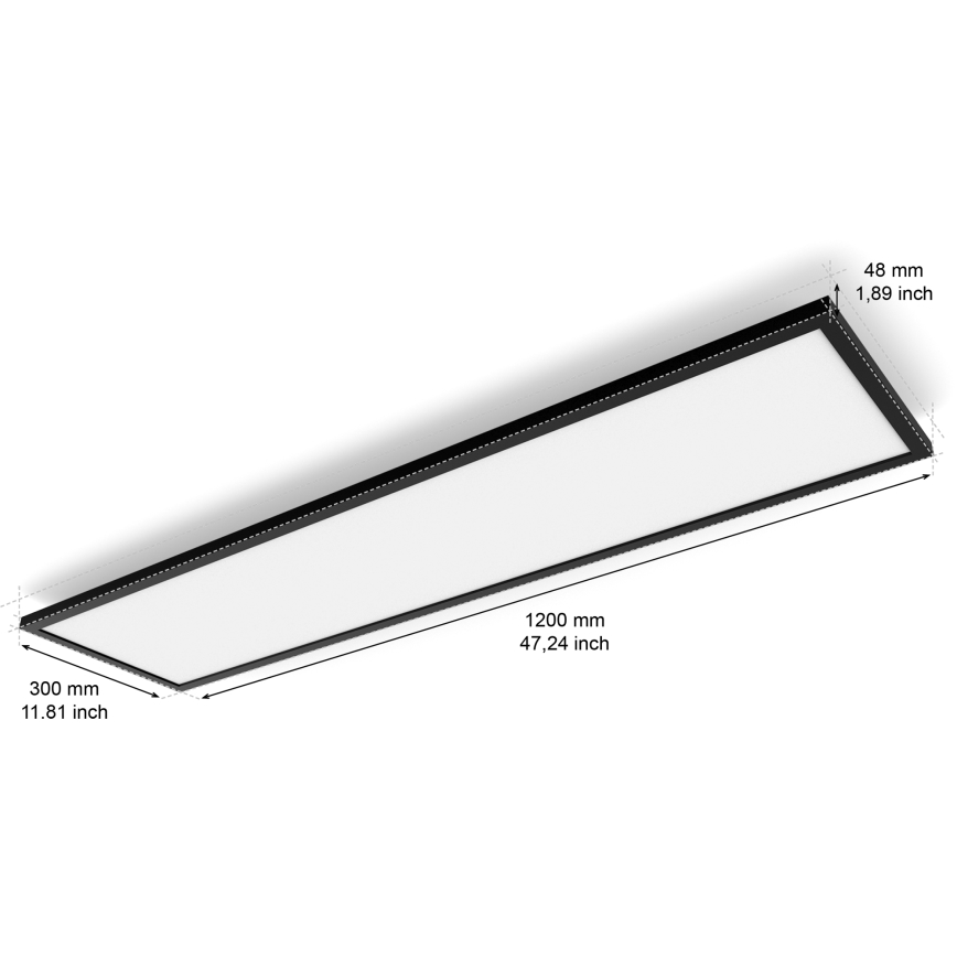 Philips - LED Dimbart takarmatur Hue AURELLE LED/39W/230V 2200-6500K 120x30 cm svart
