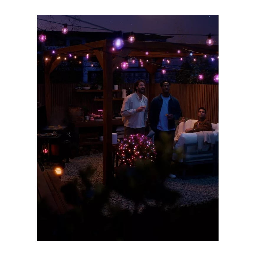 Philips - Hue FESTAVIA LED RGBW förlängningsbar, dimbar utomhusslinga, 20×LED, 14 m, IP65