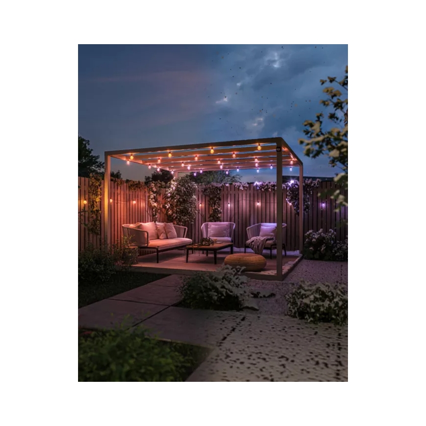 Philips - Hue FESTAVIA LED RGBW förlängningsbar, dimbar utomhusslinga, 20×LED, 14 m, IP65