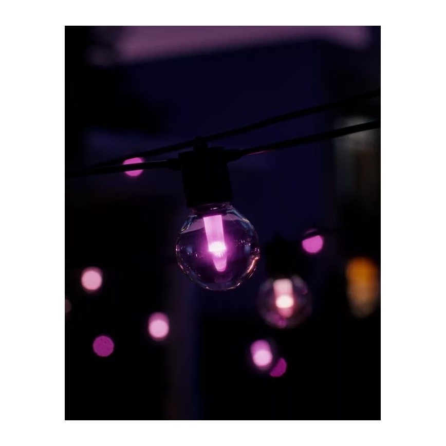 Philips - Hue FESTAVIA LED RGBW förlängningsbar, dimbar utomhusslinga, 20×LED, 14 m, IP65