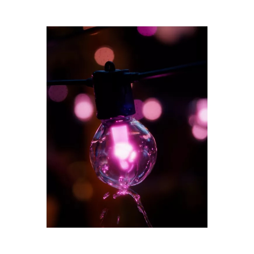 Philips - Hue FESTAVIA LED RGBW förlängningsbar, dimbar utomhusslinga, 20×LED, 14 m, IP65