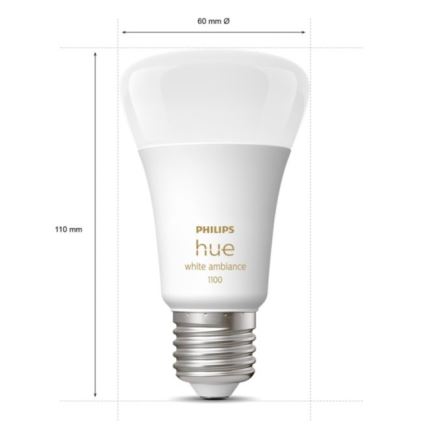 Grundpaket Philips Hue White Ambiance 3xE27/11W 2200-6500K + anslutningsenhet och fjärrkontroll
