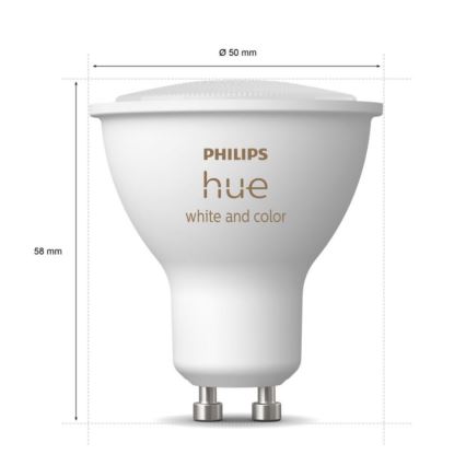 Grundpaket Philips Hue WHITE AND COLOR AMBIANCE 3xGU10/5,7W/230V 2000-6500K + anslutningsenhet