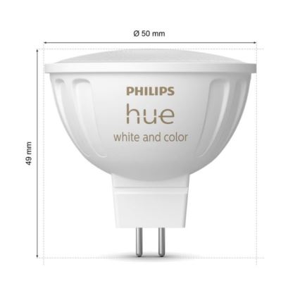 LED RGBW Dimbar lampa Philips Hue White And Color Ambiance GU5,3/MR16/6,3W/12V 2000-6500K