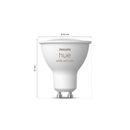 Dimmbar LED RGBW-lampa Philips Hue White And Color Ambiance GU10/4,2W/230V 2000–6500K