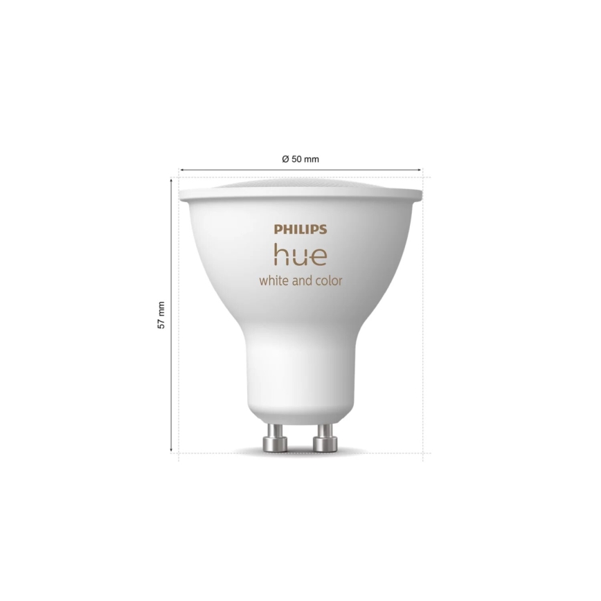 Dimmbar LED RGBW-lampa Philips Hue White And Color Ambiance GU10/4,2W/230V 2000–6500K