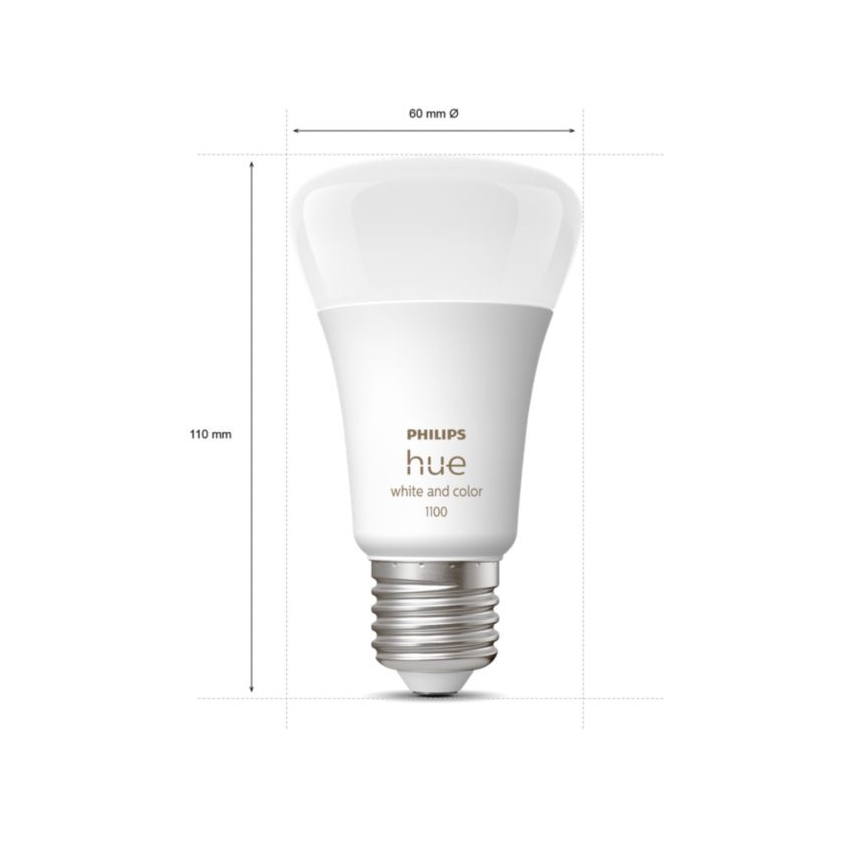 Startpaket Philips Hue WHITE AND COLOR AMBIANCE 2xE27/9W/230V 2000-6500K + Hue Bridge