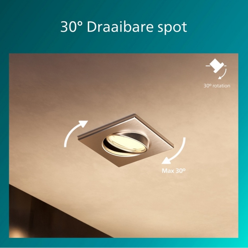 Philips - Infälld downlight PERIDOT 1xGU10/7W/230V, silver