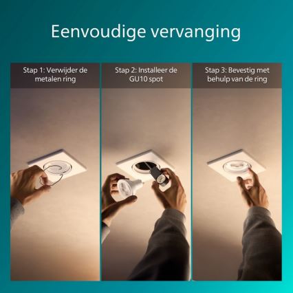 Philips - Infälld spotlight PERIDOT 1xGU10/7W/230V vit