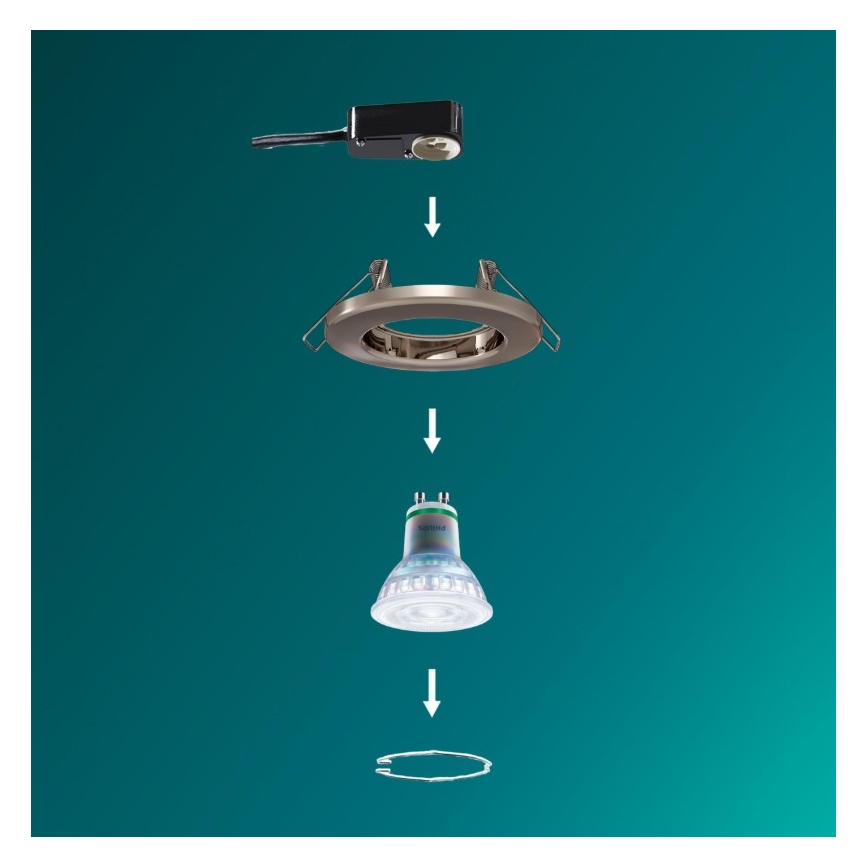 Philips - Infälld takarmatur PERIDOT 1xGU10/7W/230V silverfärgad