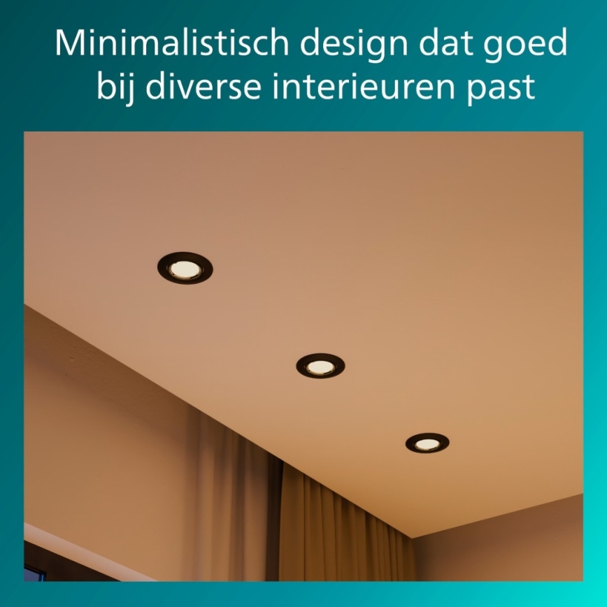 Philips - Infälld takarmatur PERIDOT 1xGU10/7W/230V svart