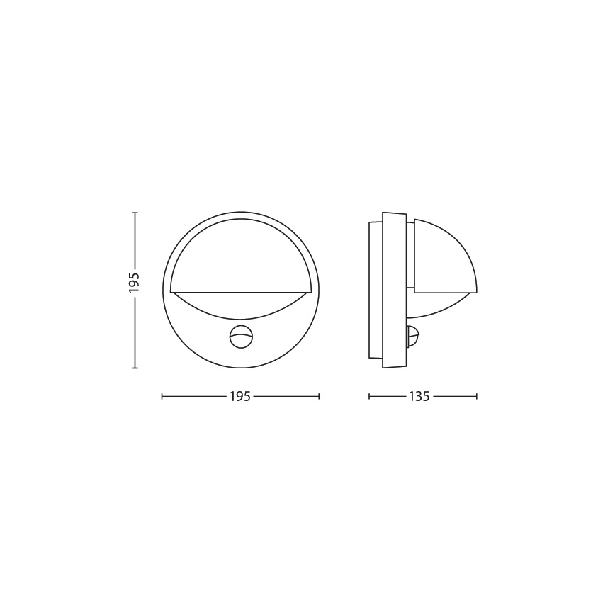 Philips - Utomhus vägglampa med sensor JUNE 1xE27/12W/230V IP44