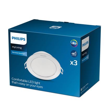Philips - KIT 3x LED infälld belysning 1xLED/3,5W/230V 2700K