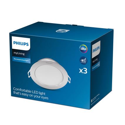 Philips - KIT 3x LED infälld belysning LED/3,5W/230V 2700K