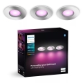 Philips - KIT 3x LED RGBW Ljusreglerad hängande badrumslampa Hue XAMENTO 1xGU10/4,2W/230V IP44 2000-6500K