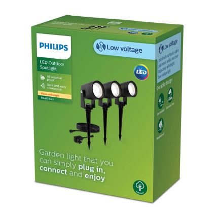 Philips - KIT 3x Utomhus LED belysning GARDENLINK REUEL LED/1,5W/230V 2700K IP44