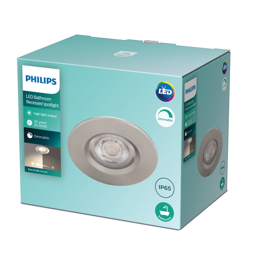 Philips - LED Dimbar Badrumsbelysning DIVE LED/5W/230V 2,700K IP65