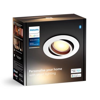Philips - LED Dimbar infälld belysning Hue MILLISKIN 1xGU10/4,2W/230V 2200-6500K vit
