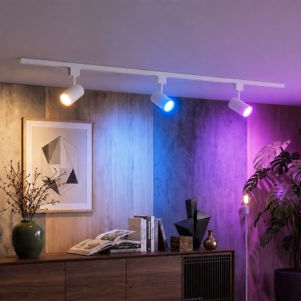 Philips - LED RGBW dimbar spotlight för skensystemet EASYLINK HUE 3xGU10/4,7W/230V 2200–6500K 1 m vit + Hue Bridge