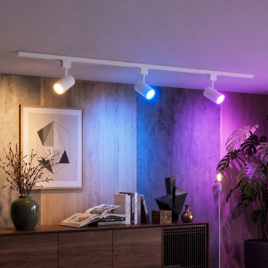 Philips - LED RGBW dimbar spotlight för skensystemet EASYLINK HUE 3xGU10/4,7W/230V 2200–6500K 1 m vit + Hue Bridge