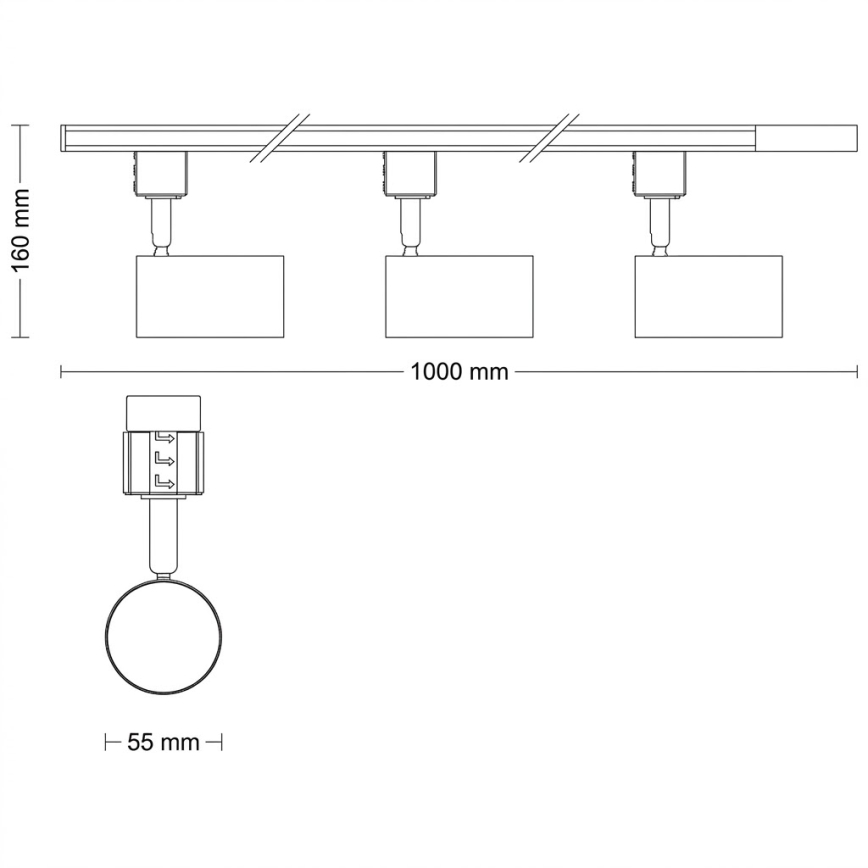 Philips - LED RGBW dimbar spotlight för skensystemet EASYLINK HUE 3xGU10/4,7W/230V 2200–6500K 1 m vit + Hue Bridge