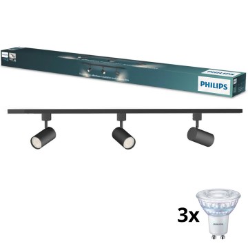 Philips - LED dimbar spotlight för EASYLINK skensystem 3xGU10/6,2W/230V 2200-2700K 1m svart