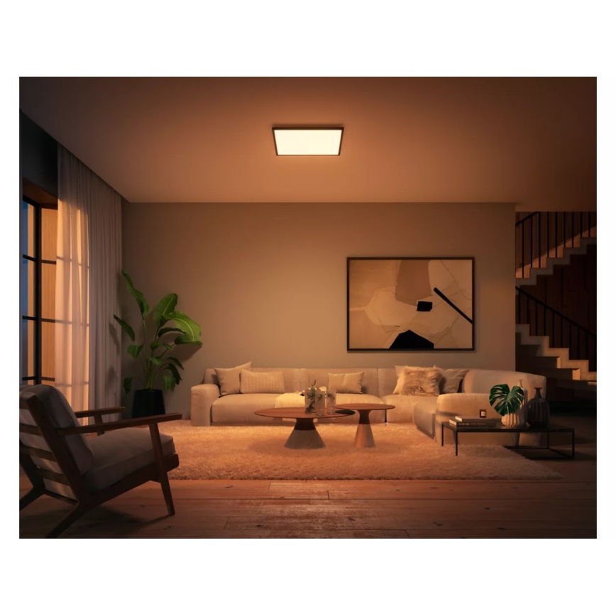 Philips - Dimmbar LED-takarmatur Hue AURELLE LED/39W/230V 2200-6500K 60x60 cm svart