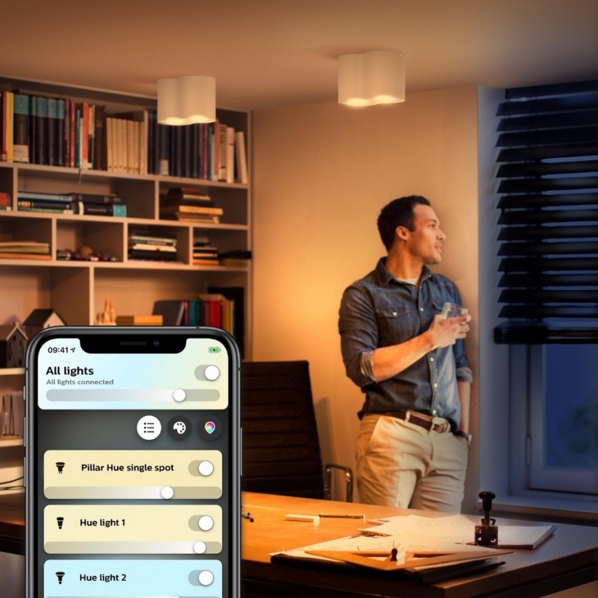 Philips - LED Dimbar Takbelysning Hue PILLAR 2xGU10/5W/230V + Fjärrkontroll