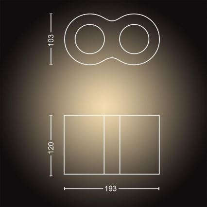 Philips - LED Dimbar Takbelysning Hue PILLAR 2xGU10/5W/230V + Fjärrkontroll