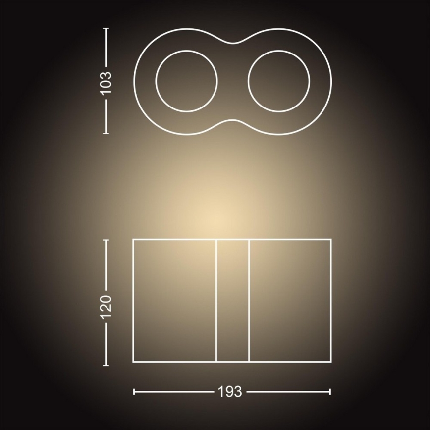 Philips - LED Dimbar Takbelysning Hue PILLAR 2xGU10/5W/230V + Fjärrkontroll