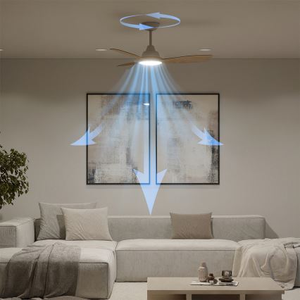 Philips - LED-dimmbar takfläkt OLAS LED/24W/230V Ø 106 cm vit/brun + fjärrkontroll