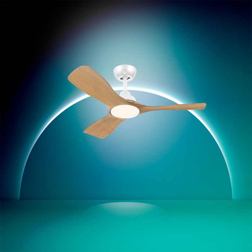 Philips - LED-dimmbar takfläkt OLAS LED/24W/230V Ø 106 cm vit/brun + fjärrkontroll