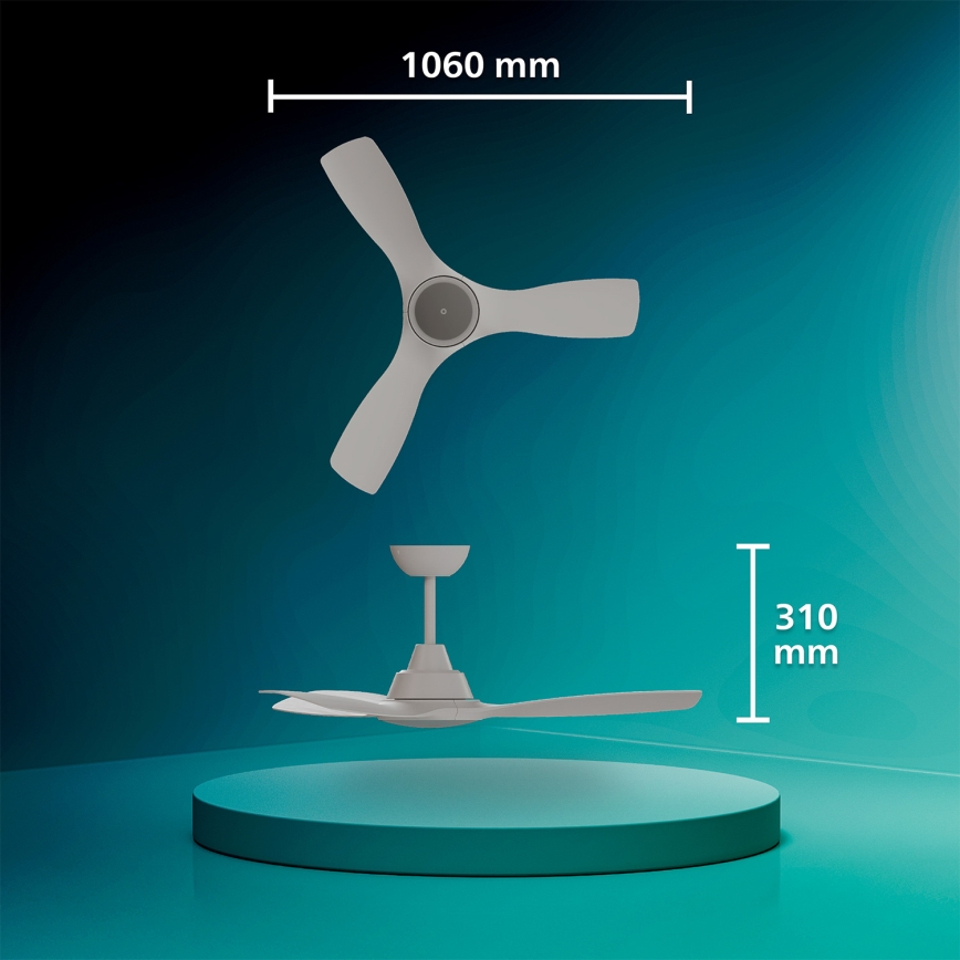 Philips - Dimbar LED-takfläkt OLAS LED/24W/230V Ø 106 cm vit + fjärrkontroll