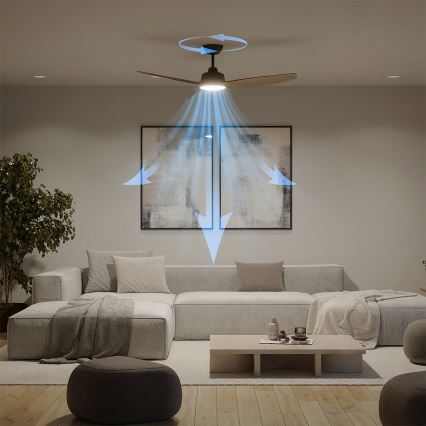 Philips - Dimmbar LED-takfläkt OLAS LED/24W/230V Ø 132 cm svart/brun + fjärrkontroll