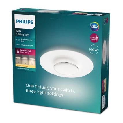 Philips- LED Dimbar taklampa SCENE SWITCH LED/40W/230V 2700K silver