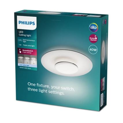 Philips- LED Dimbar taklampa SCENE SWITCH LED/40W/230V 4000K svart