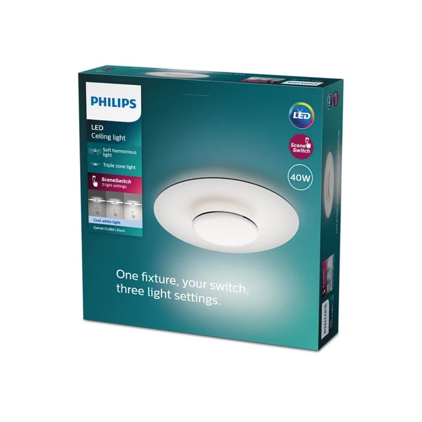 Philips- LED Dimbar taklampa SCENE SWITCH LED/40W/230V 4000K svart