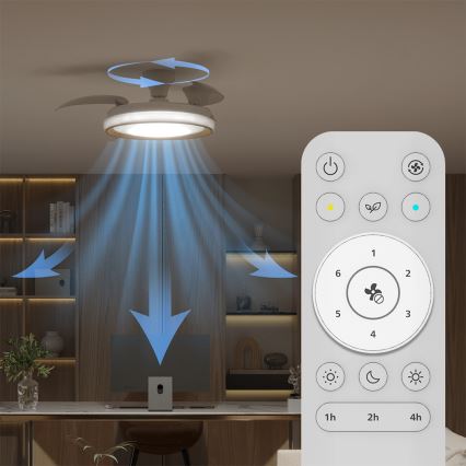 Philips - dimbar LED-taklampa med fläkt BLISS LED/35W/230V guld + fjärrkontroll