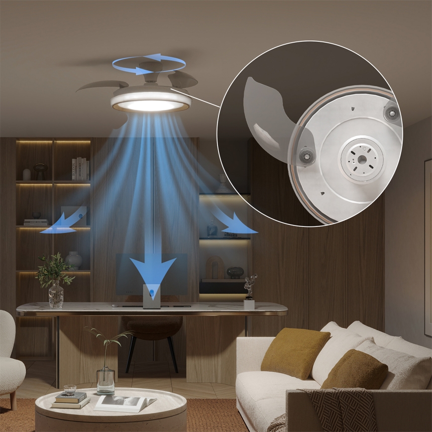 Philips - dimbar LED-taklampa med fläkt BLISS LED/35W/230V guld + fjärrkontroll