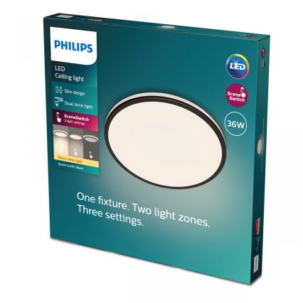 Philips - LED Dimbar taklampa SCENE SWITCH LED/36W/230V diameter 50 cm 2700K svart