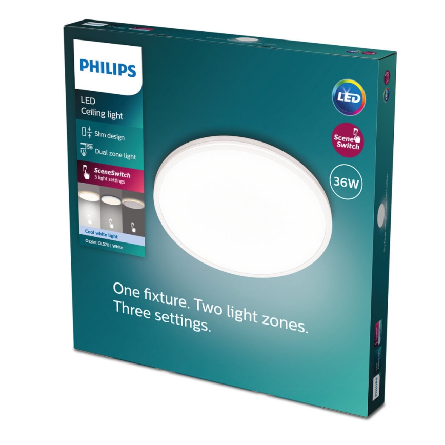 Philips - LED Dimbar taklampa SCENE SWITCH LED/36W/230V diameter 50 cm 4000K vit